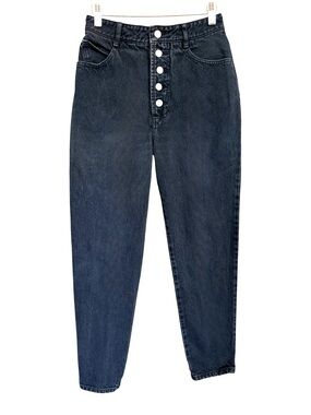 Vintage Bongo Gene Montesano Black Acid Wash Button Fly Jeans Size 9 USA